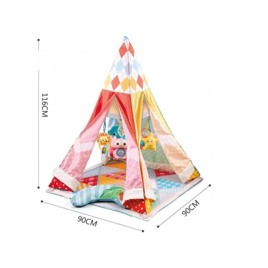 Žaidimų palapinė – lavinimo kilimėlis, tipis WIGWAM 2in1
